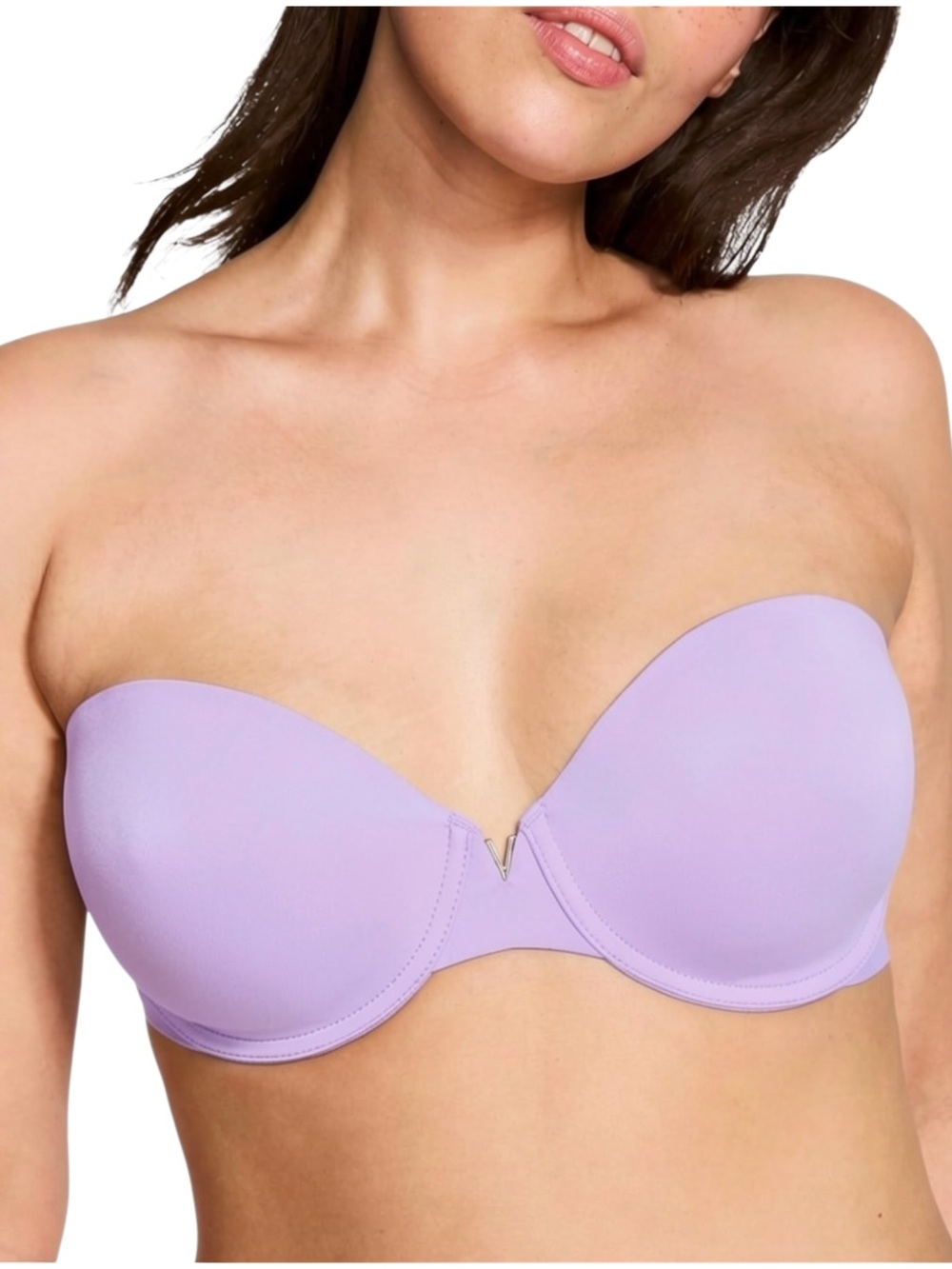 Victoria’s Secret Lavender Sparkle Lightly Lined Strapless Bra (32D)